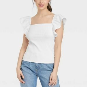 Women's Ruffle Top - A New Day Size Medium